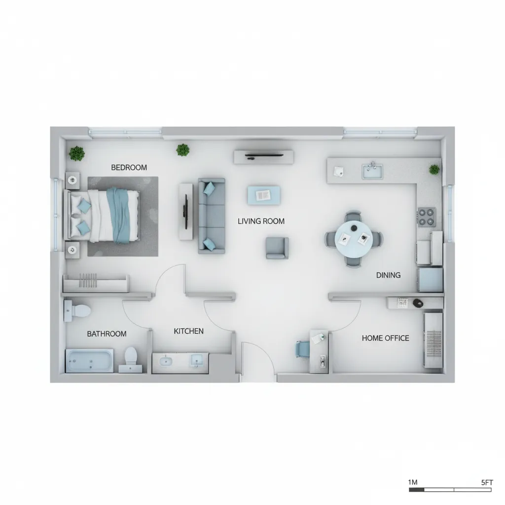 example digital home floor plan layout created in an interior design planning app