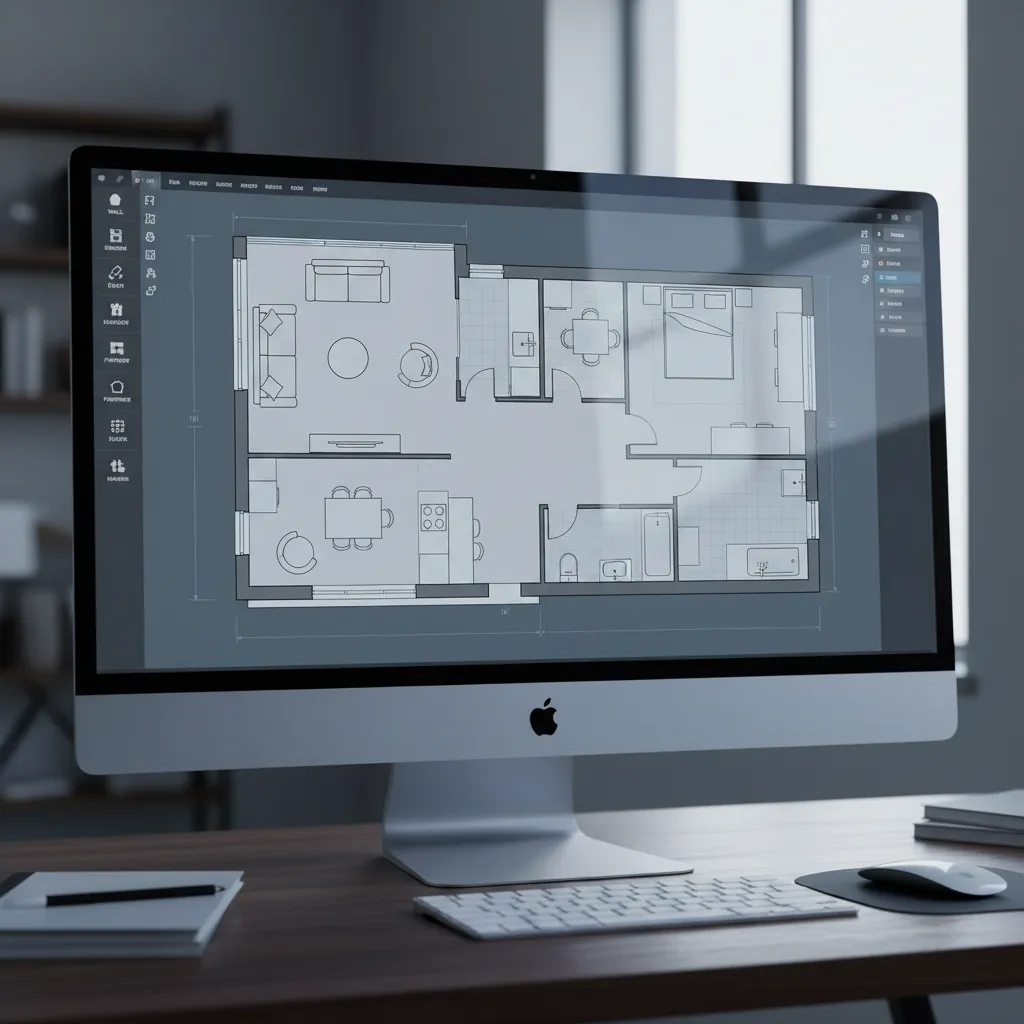 Example of a simple digital floor plan layout created in a free planning app