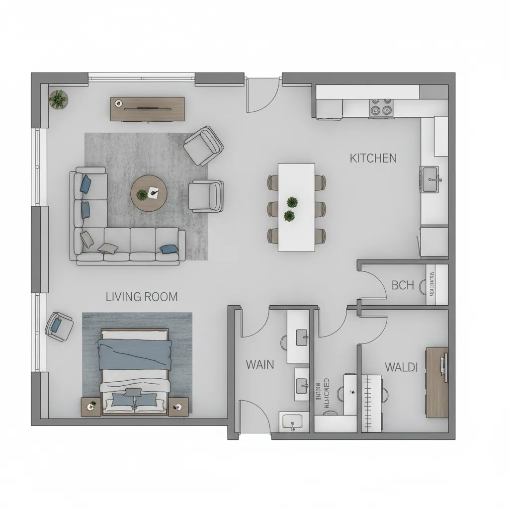 Example digital home layout created with a floor plan creator app