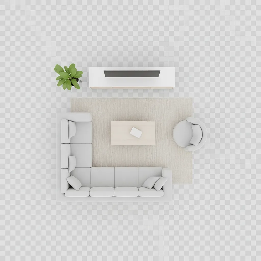 digital living room floor plan layout created in an easy design planning app