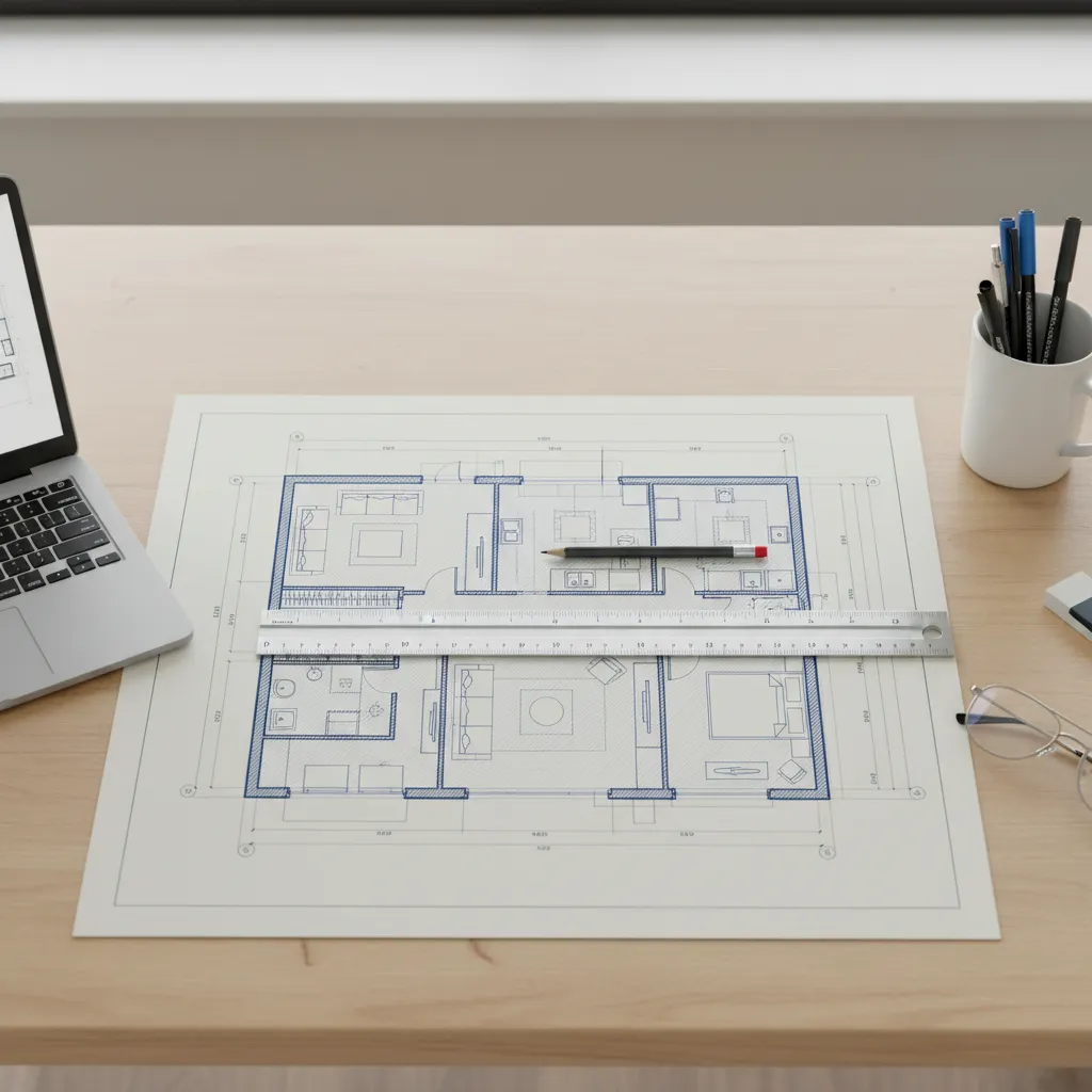 Architectural floor plan showing wall perimeter measurement for baseboard trim