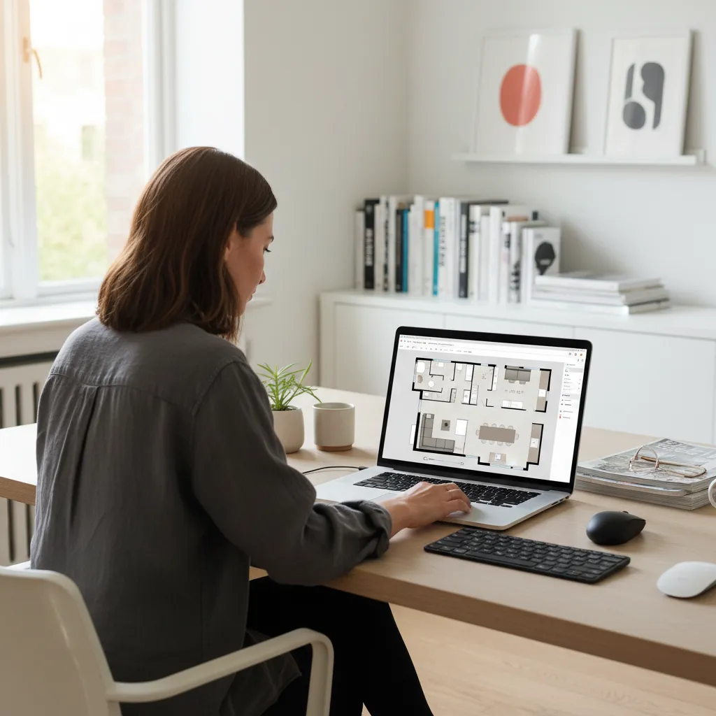 designer creating a digital home layout using a floor plan creator tool