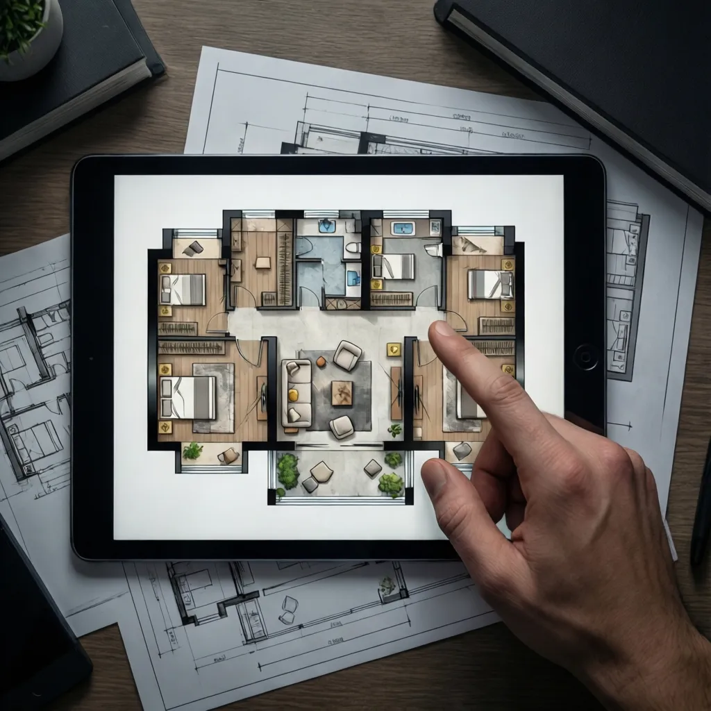 Floor plan layout used as input for estimating design project costs