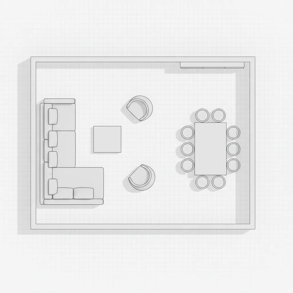 drag and drop floor plan layout with furniture blocks