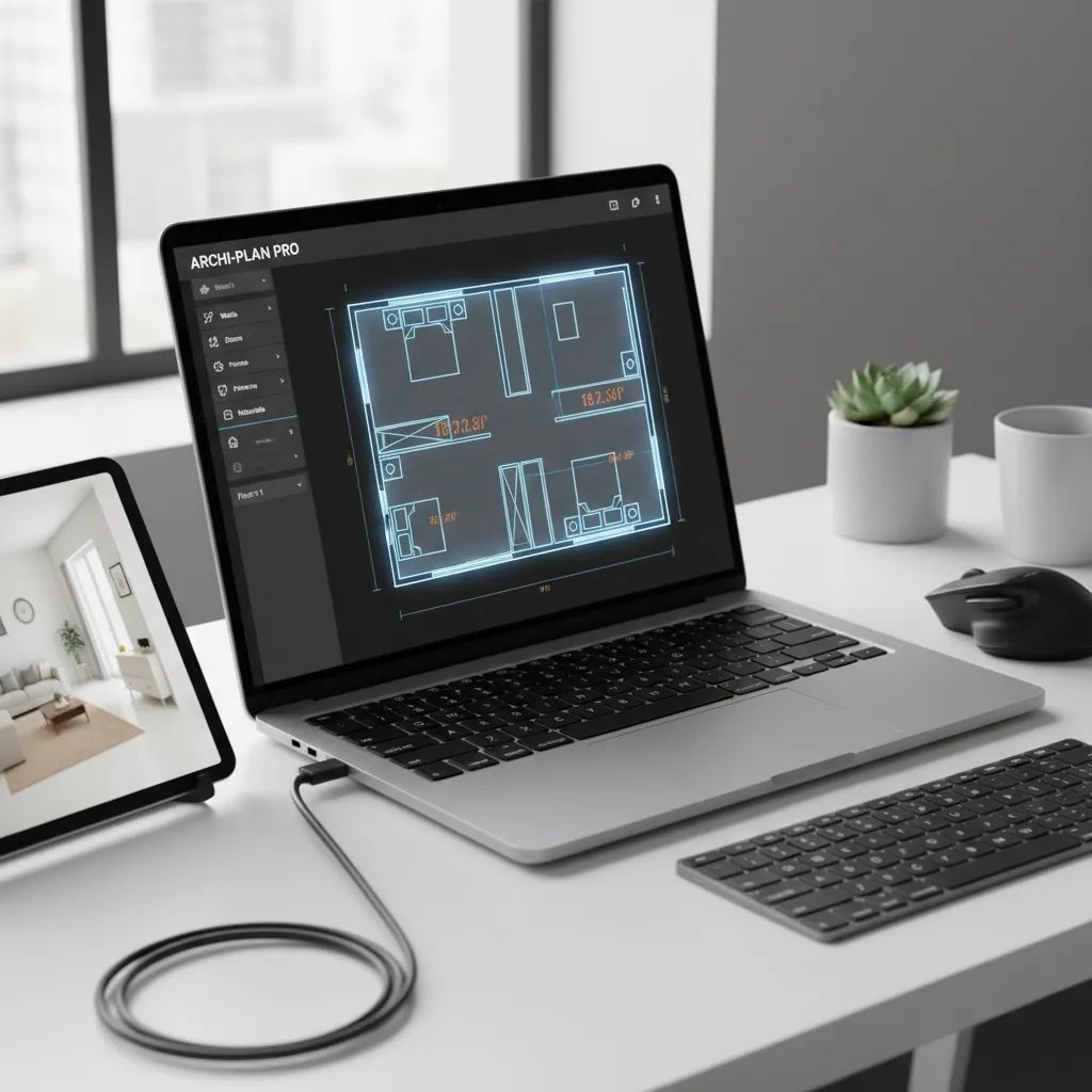 designer adjusting room layout and walls in a floor plan app