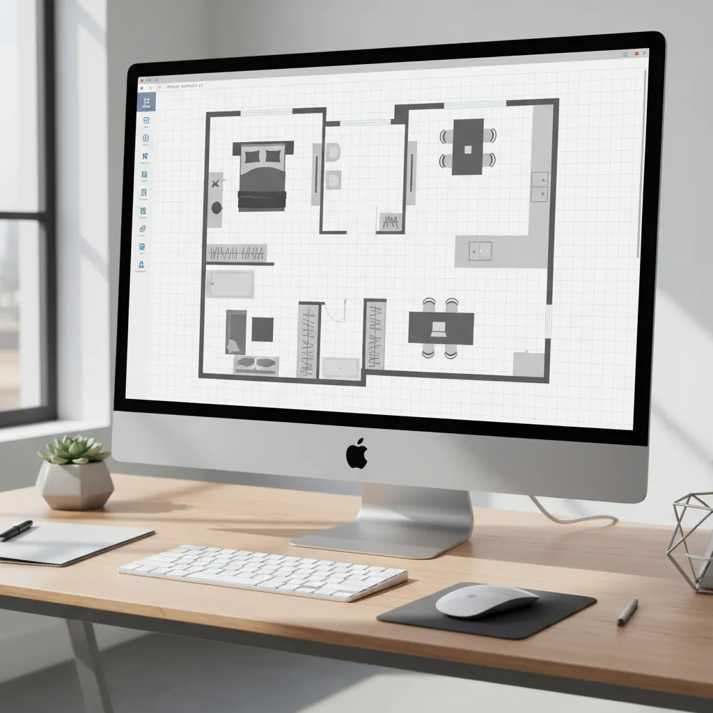 digital floor plan layout created using interior design software
