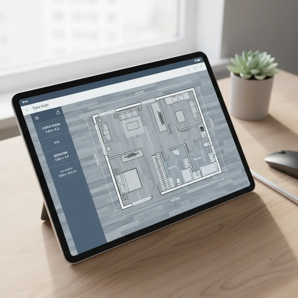 digital floor plan layout with room measurements displayed