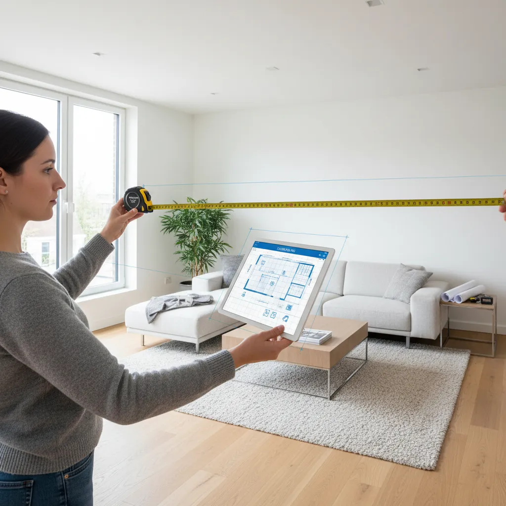 measuring a room and transferring dimensions into a digital floor plan