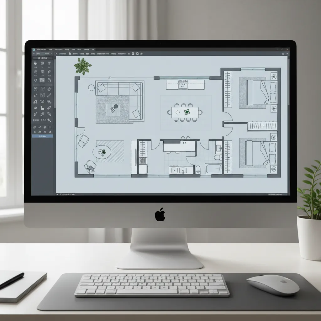digital floor plan layout created in home renovation planning software