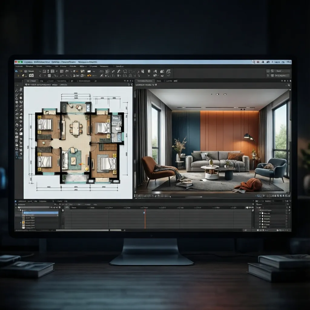 render refresh showing wall color update after switching to 3D floor plan view