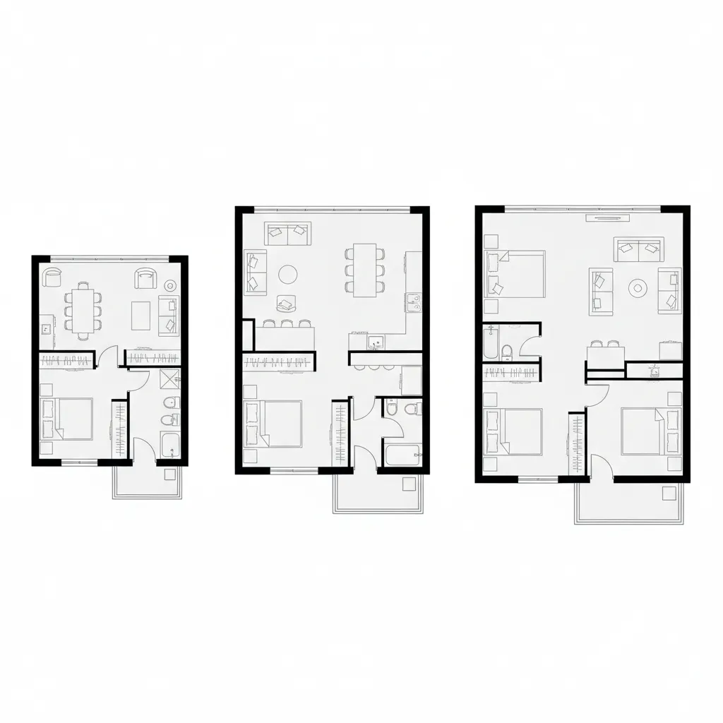 floor plan comparison of 1500 1700 and 2000 square foot houses