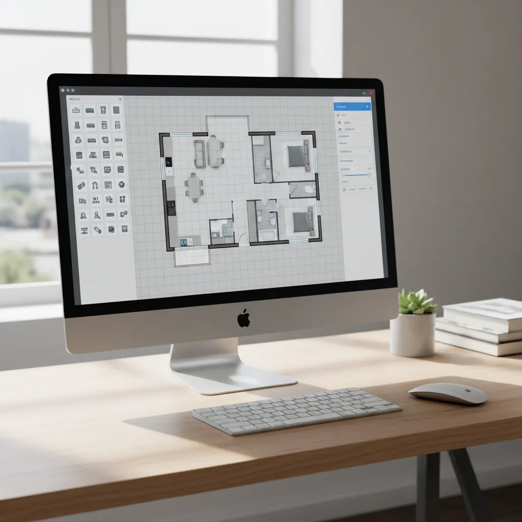 Example interface of a browser based floor plan design tool