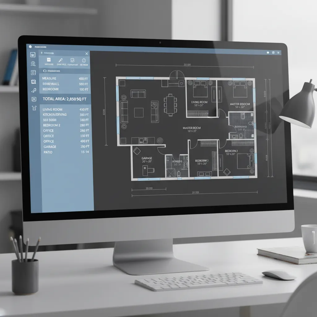 Detailed digital house floor plan with total square footage displayed