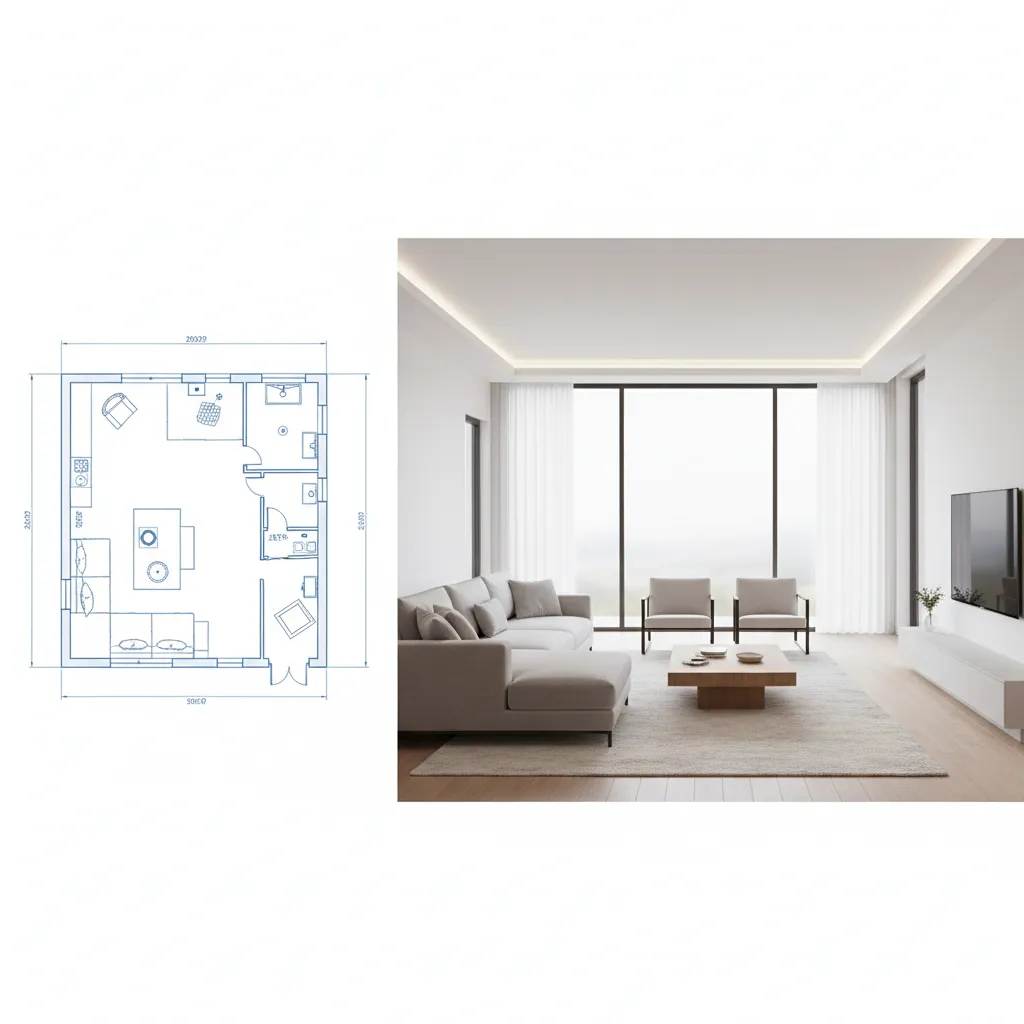Floor plan to 3D render