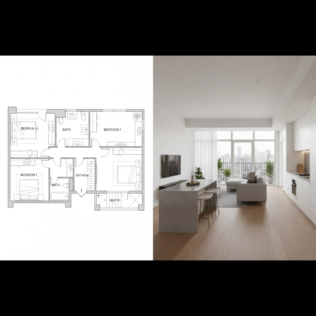 Transforming Floor Plan to 3D Render