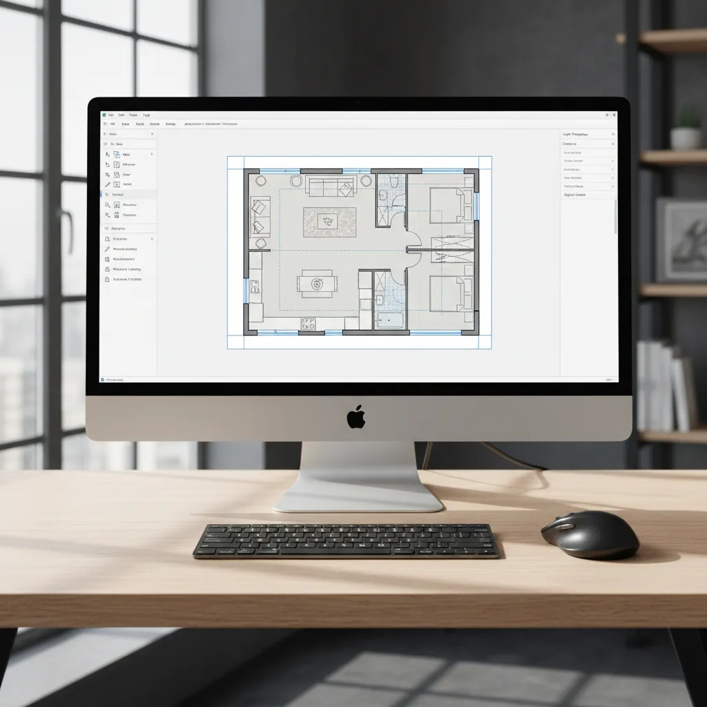 Uploading a floor plan image into an online interior design tool interface