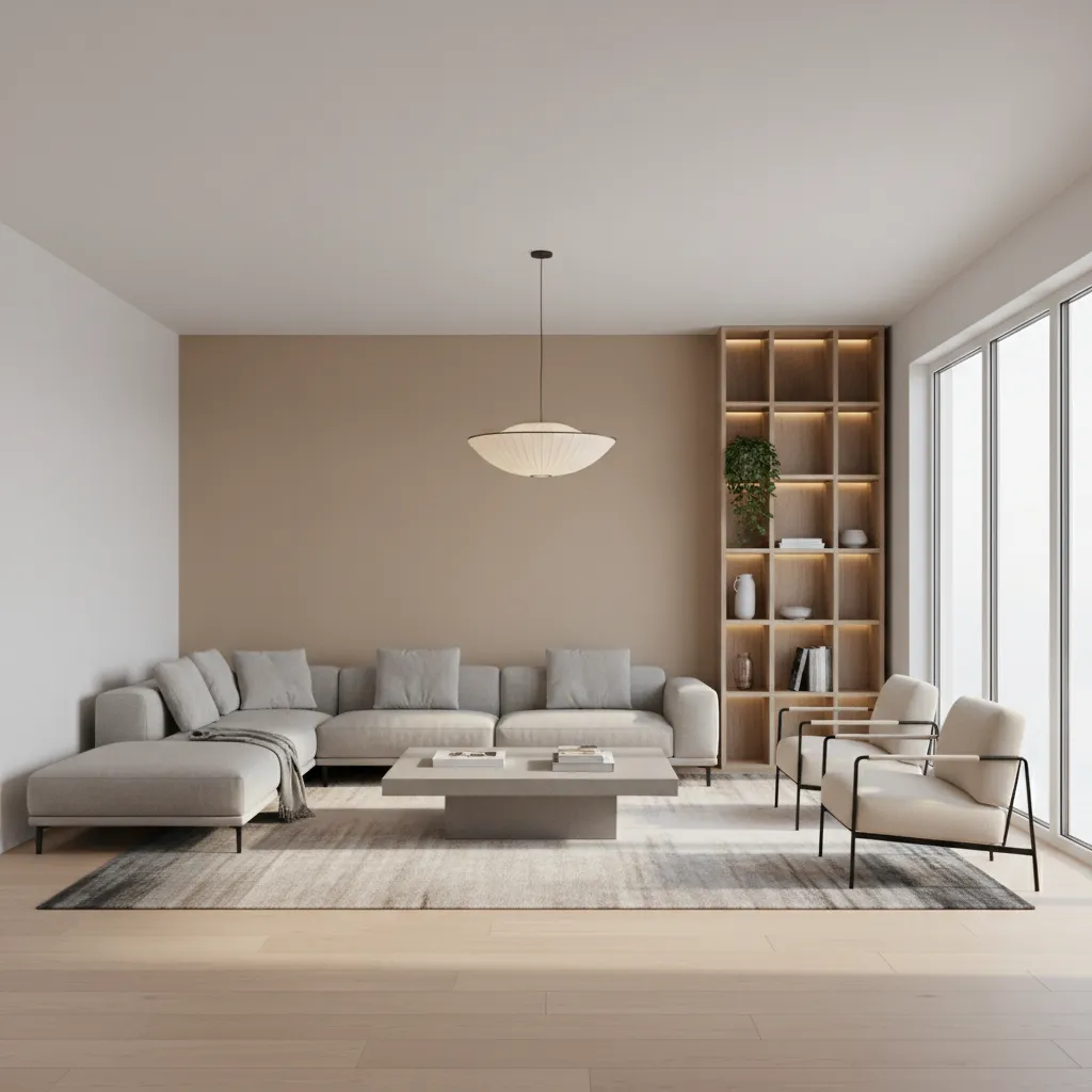 3D room preview showing different wall color options in a floor plan design app