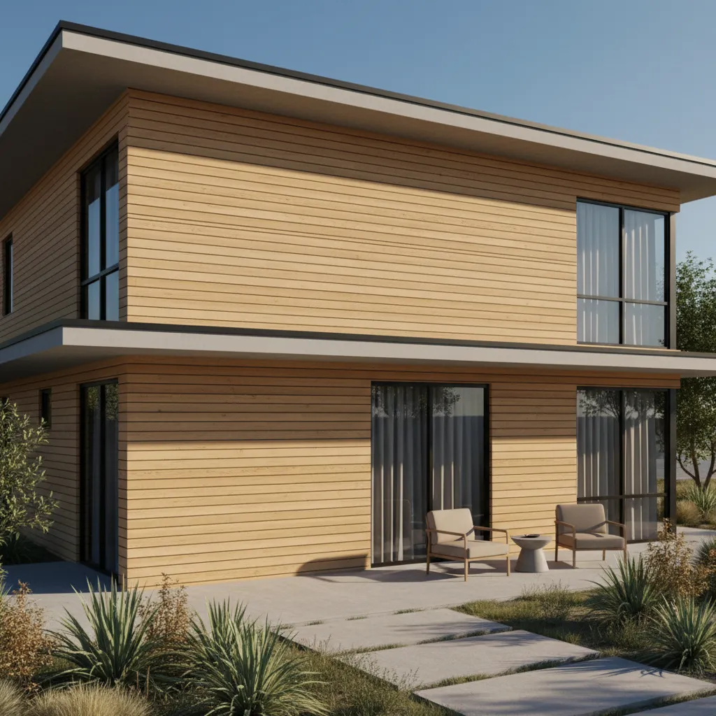 3D rendering refresh showing siding texture correctly appearing on house exterior