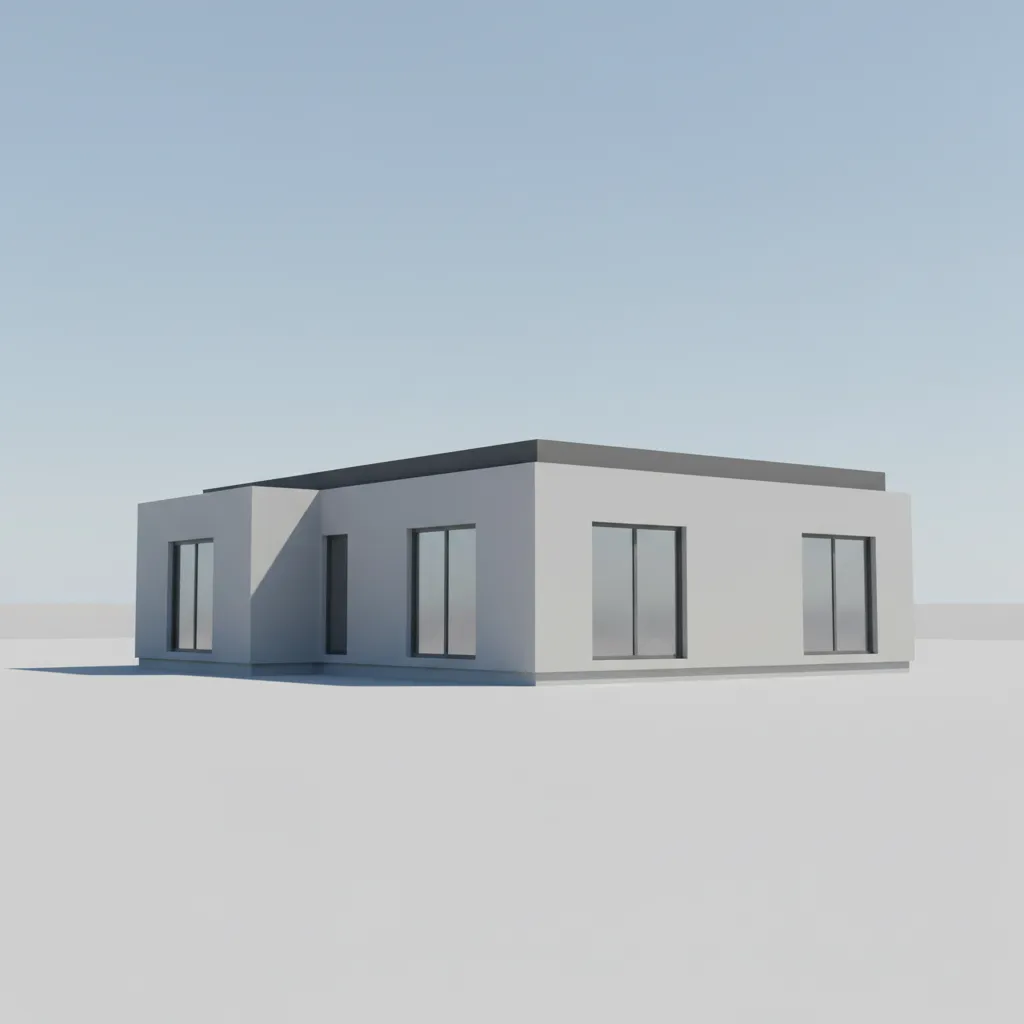3D floor planner view of a house where exterior siding texture is missing