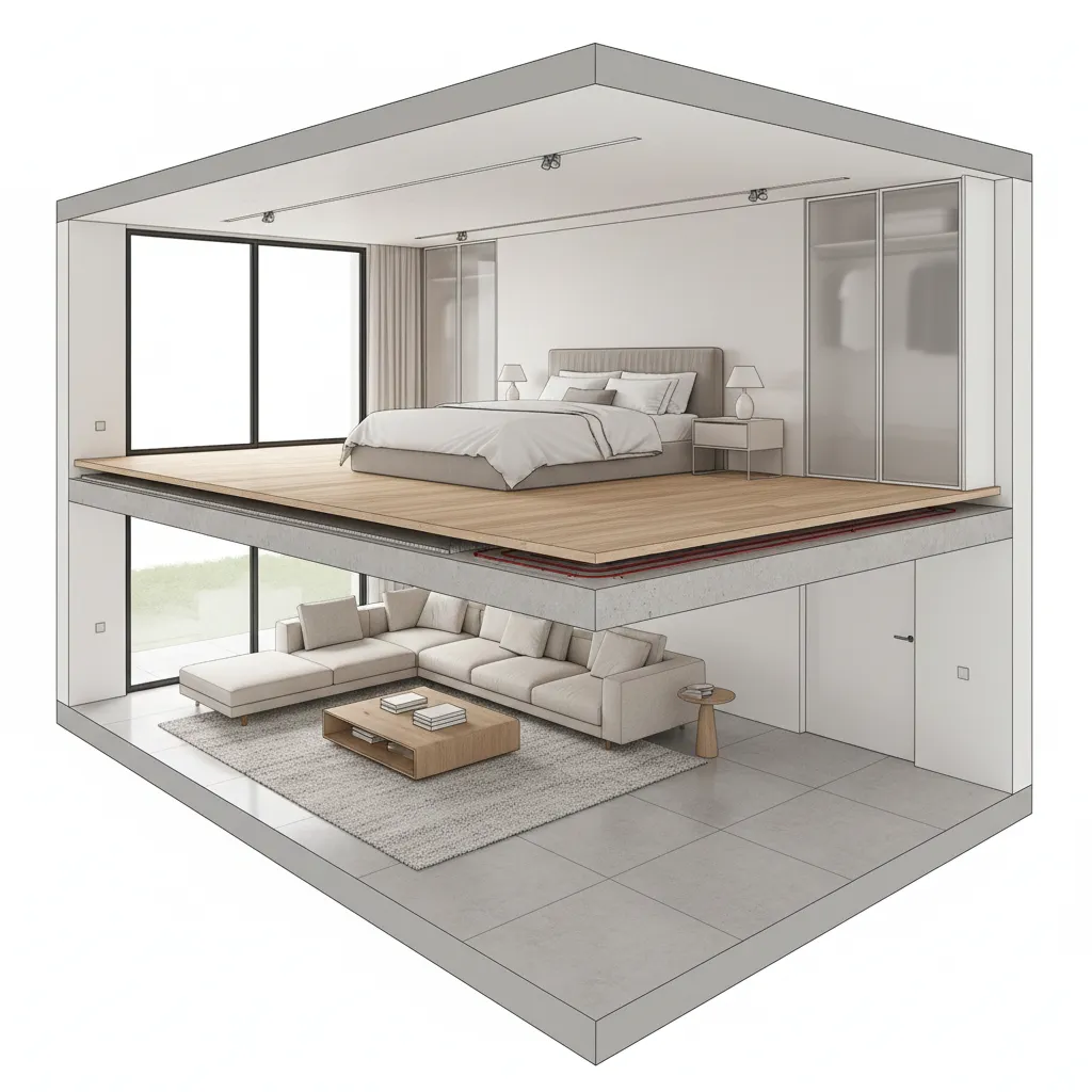 diagram explaining ceiling height slab thickness and floor to floor height