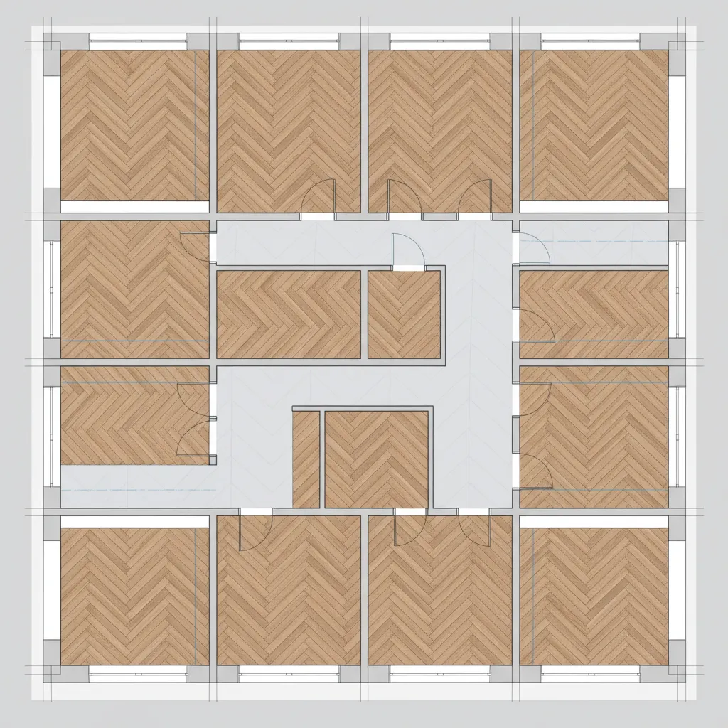 grid based flooring planner showing plank layout calculation