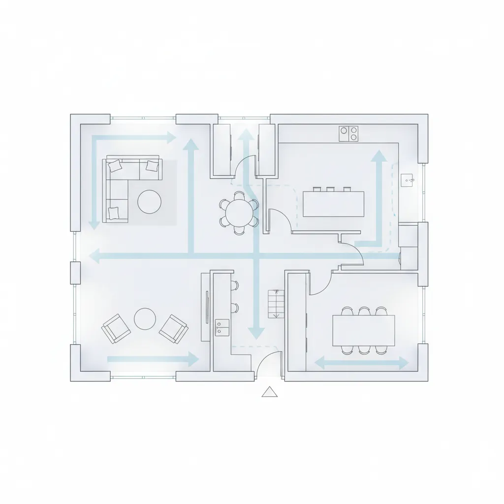 Diagrama de circulación dentro de una vivienda