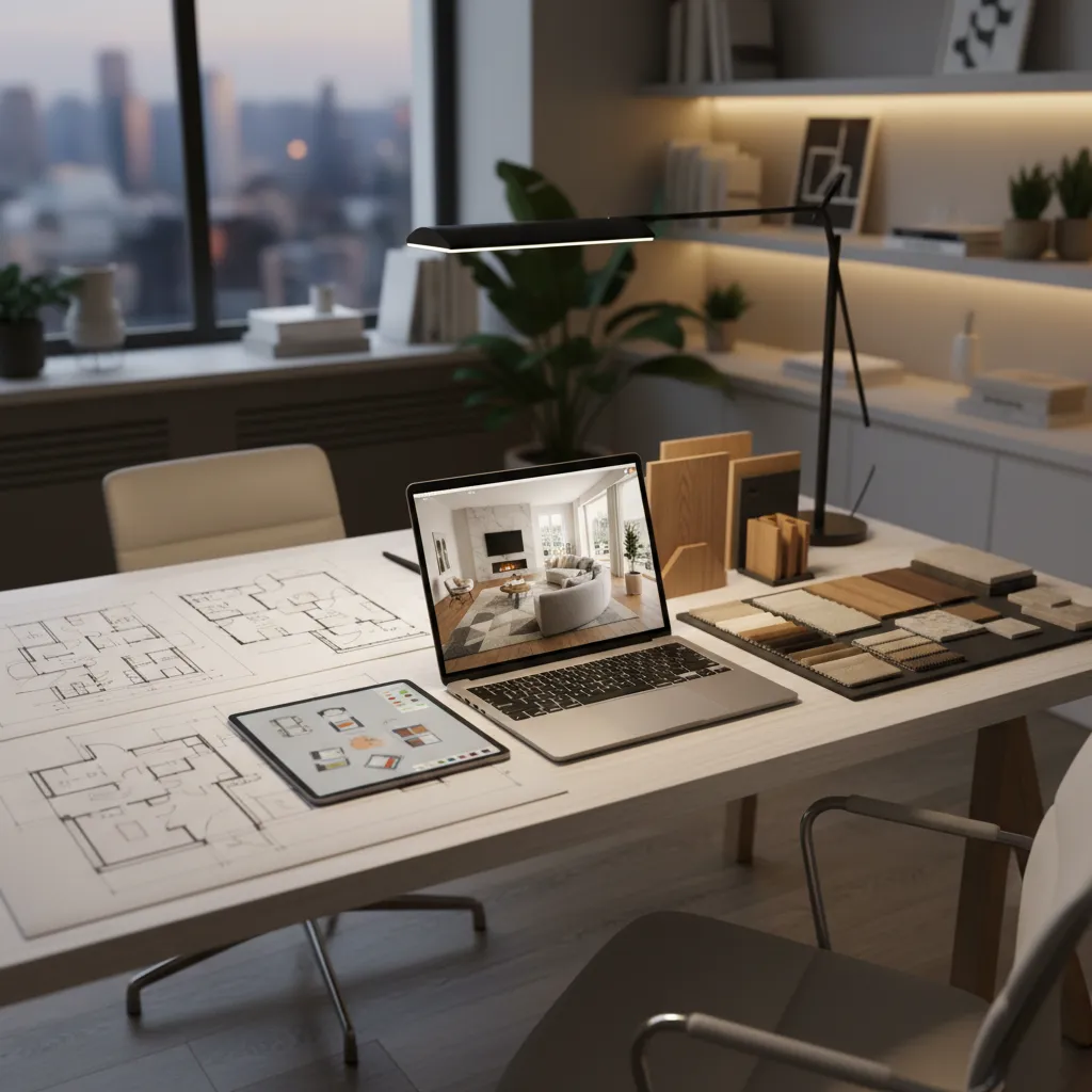 Proceso de diseño interior desde plano hasta render final