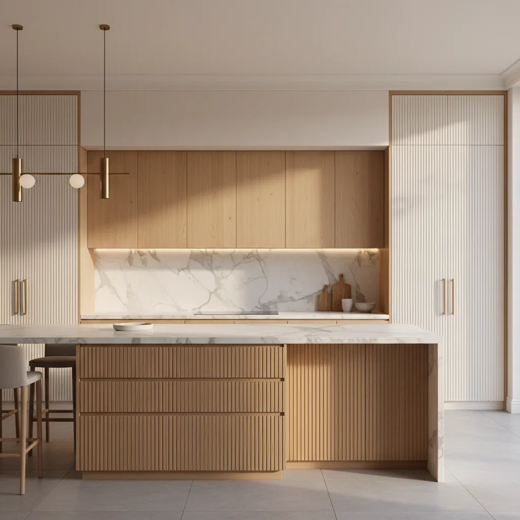 Materials Used for Fluted Kitchen Cabinet Doors
