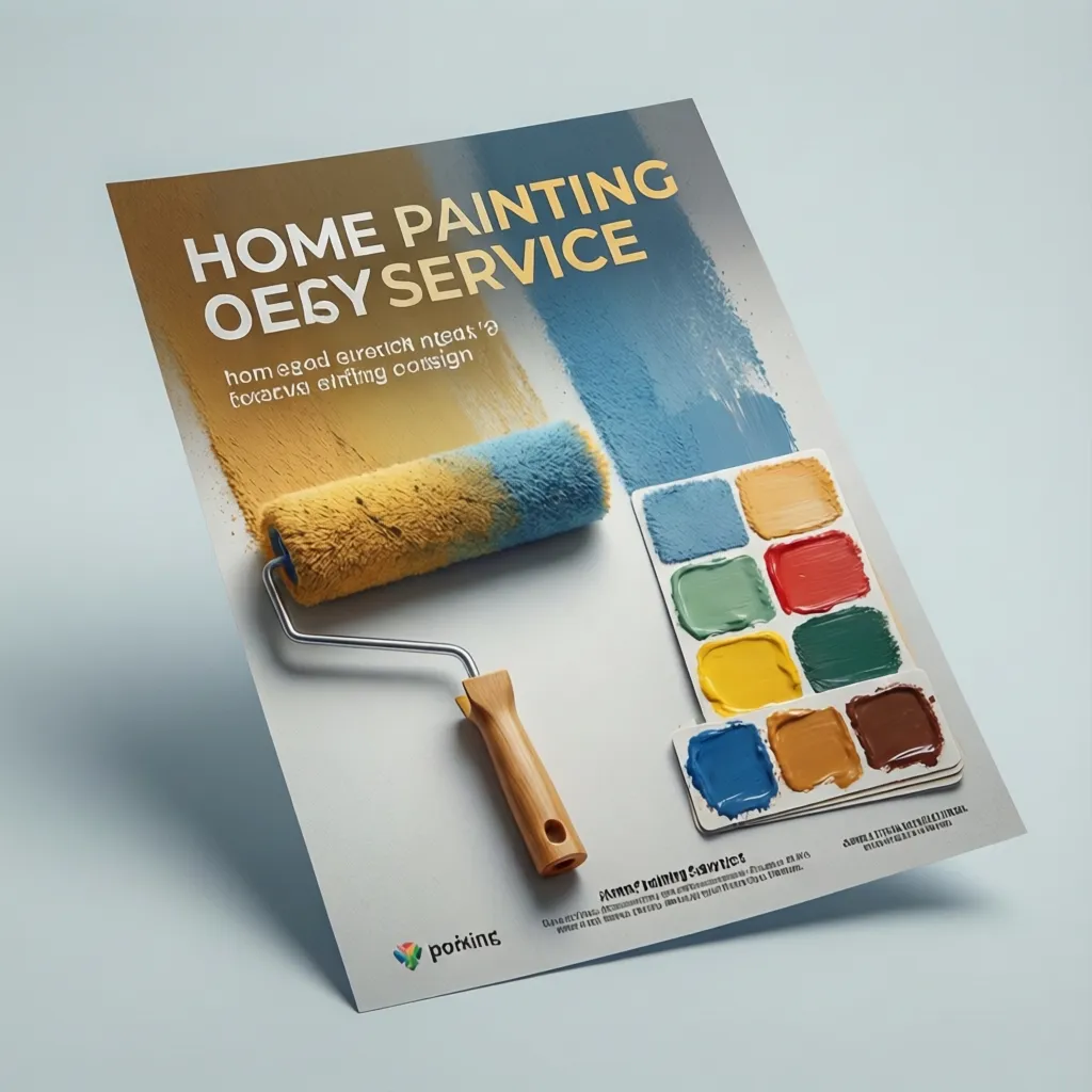 Ejemplo de flyer publicitario para pintor de casas