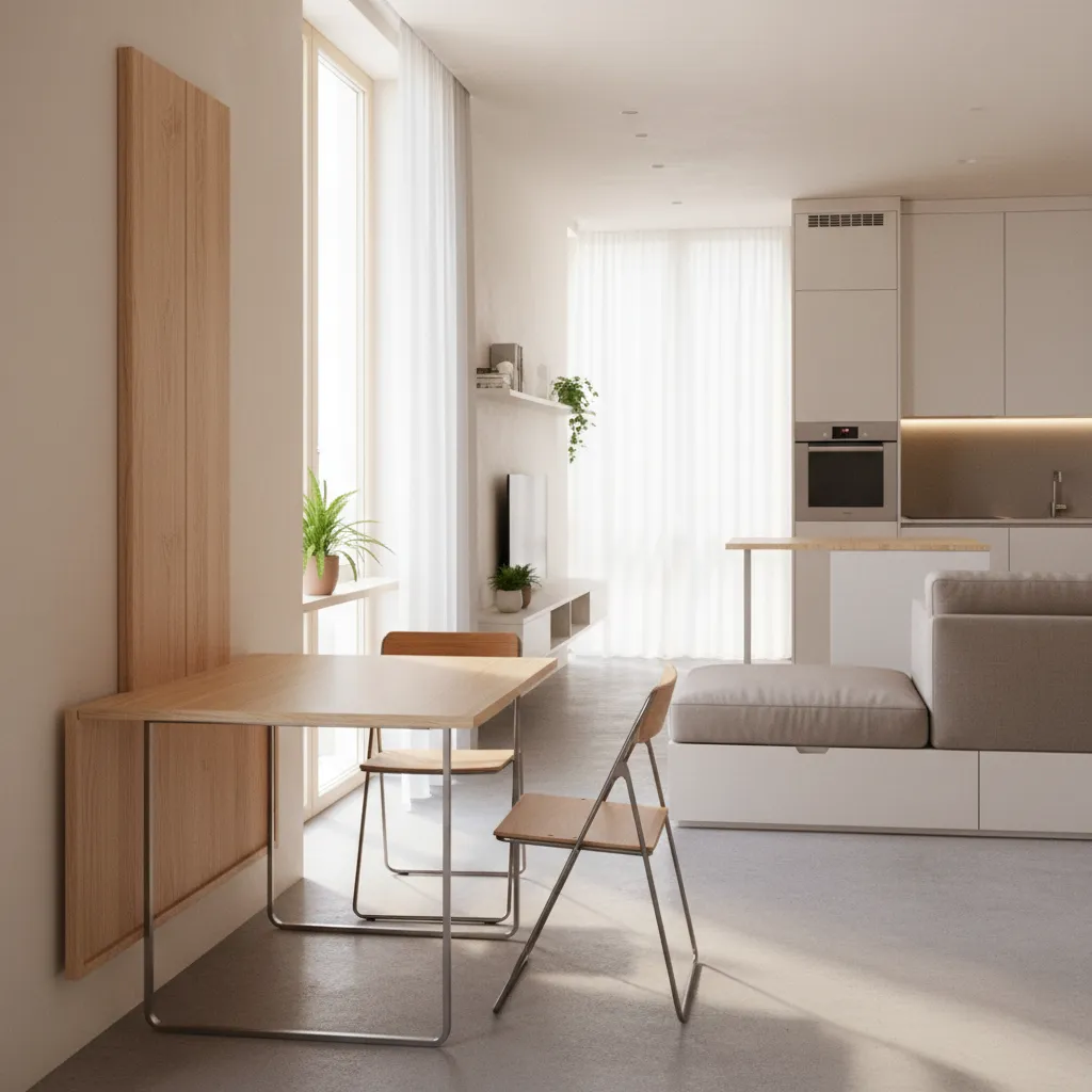 Small Apartment Layouts With Folding Dining Furniture: 5 layout tricks I use to make folding dining furniture actually work in tiny apartments