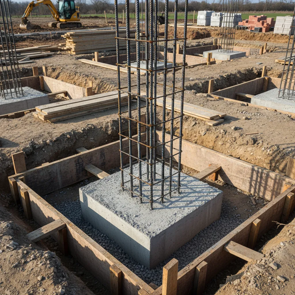 Struktur foot plat beton pada pondasi rumah