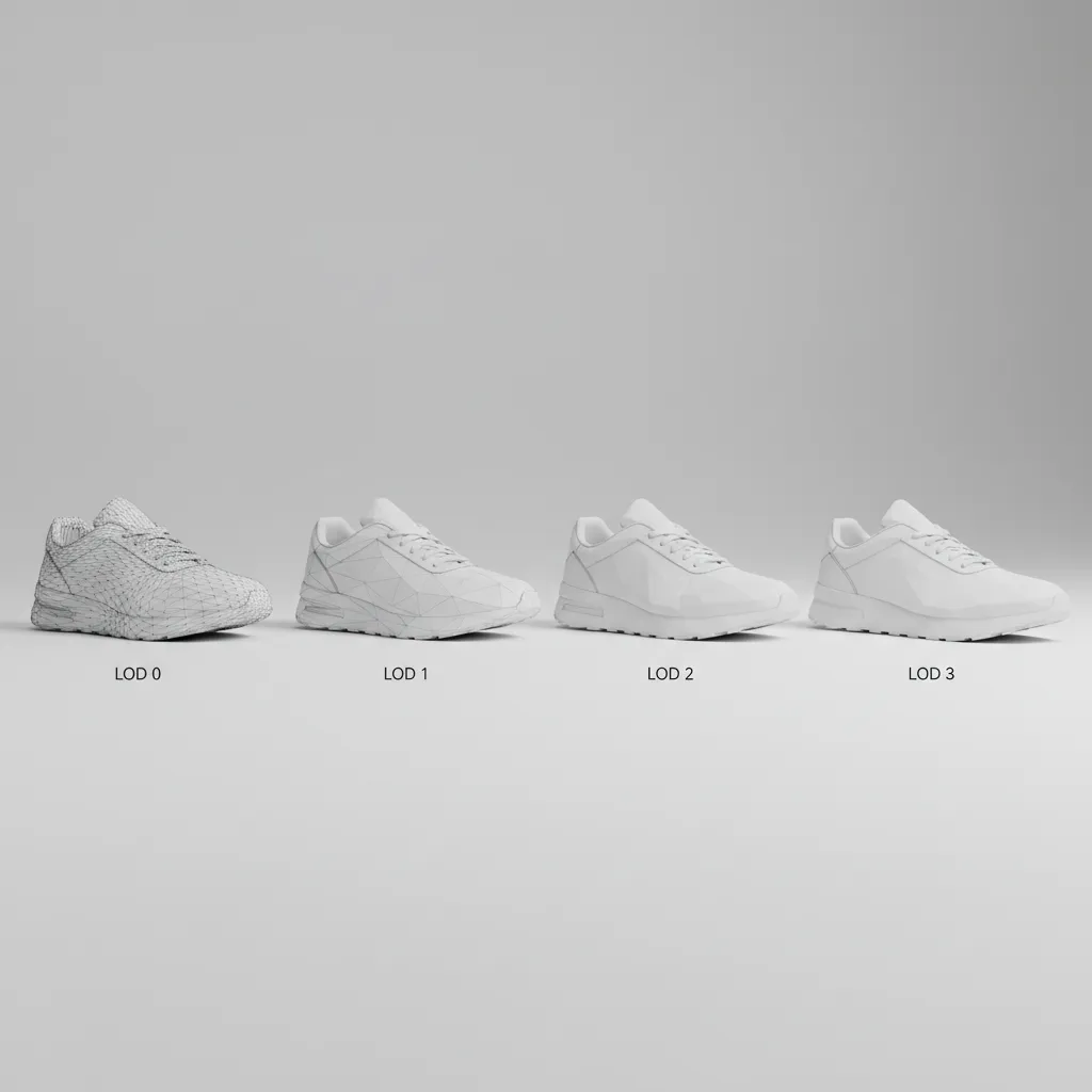 comparison of multiple level of detail models for a 3D sneaker
