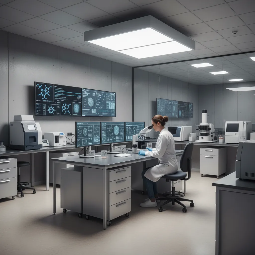 forensic analysis laboratory workspace with investigation tools