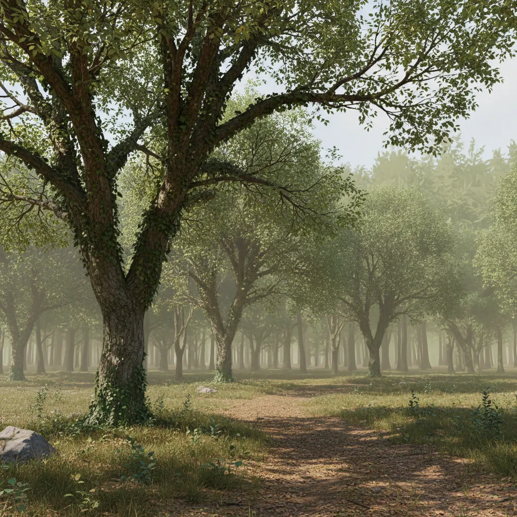 Level of detail system for trees in forest 3D environment