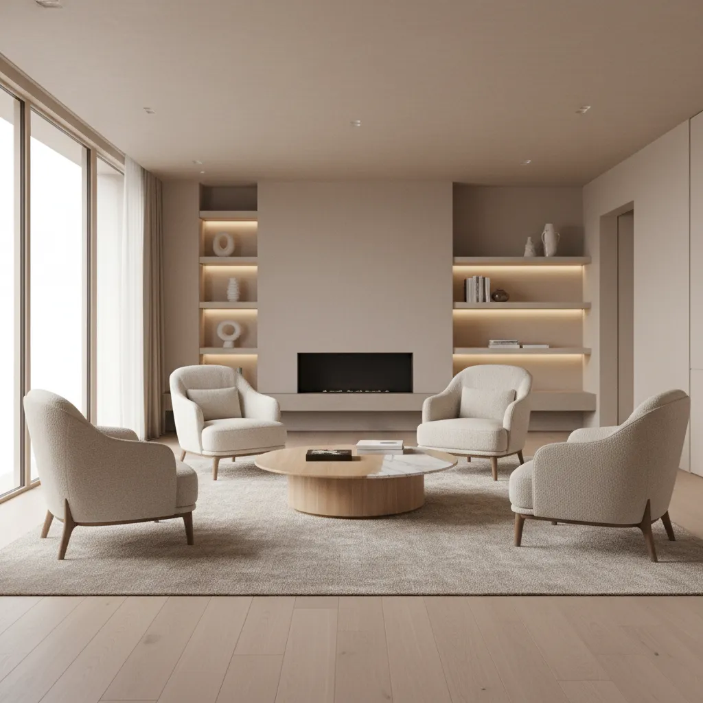 How Interior Designers Use Four-Chair Living Room Layouts