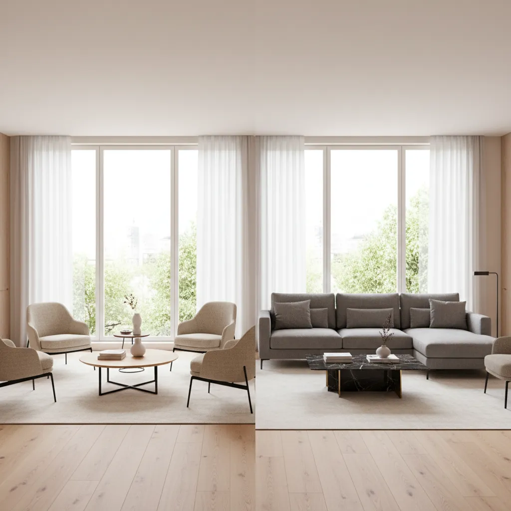 Four Chairs vs Sofa Layout: Which Living Room Seating Works Better?