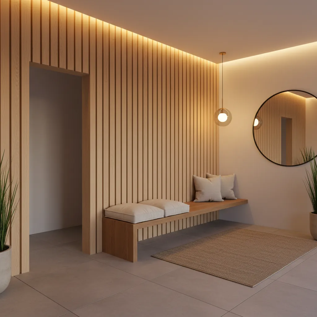 Area foyer sebagai pemisah pintu utama dan ruang tamu