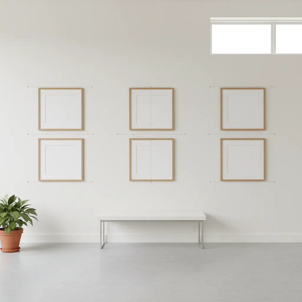 Illustration of top, center, and bottom alignment for two picture frames
