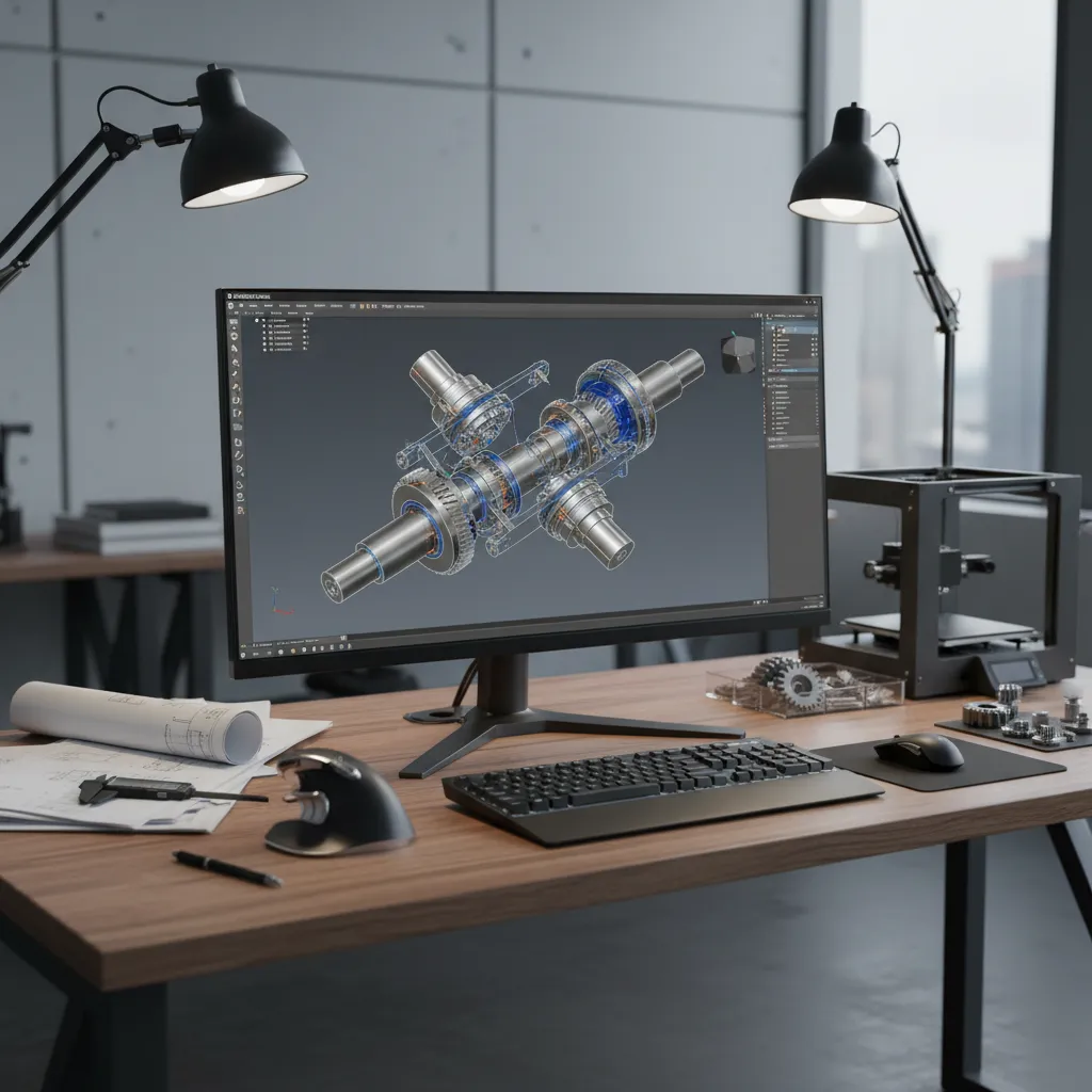 3D mechanical part model created in free CAD software