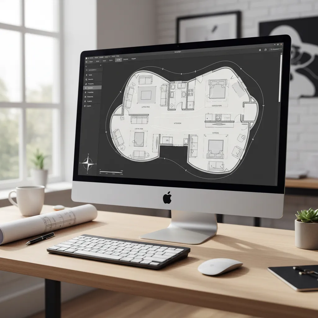 online floor plan creator interface showing flexible wall drawing and room layout