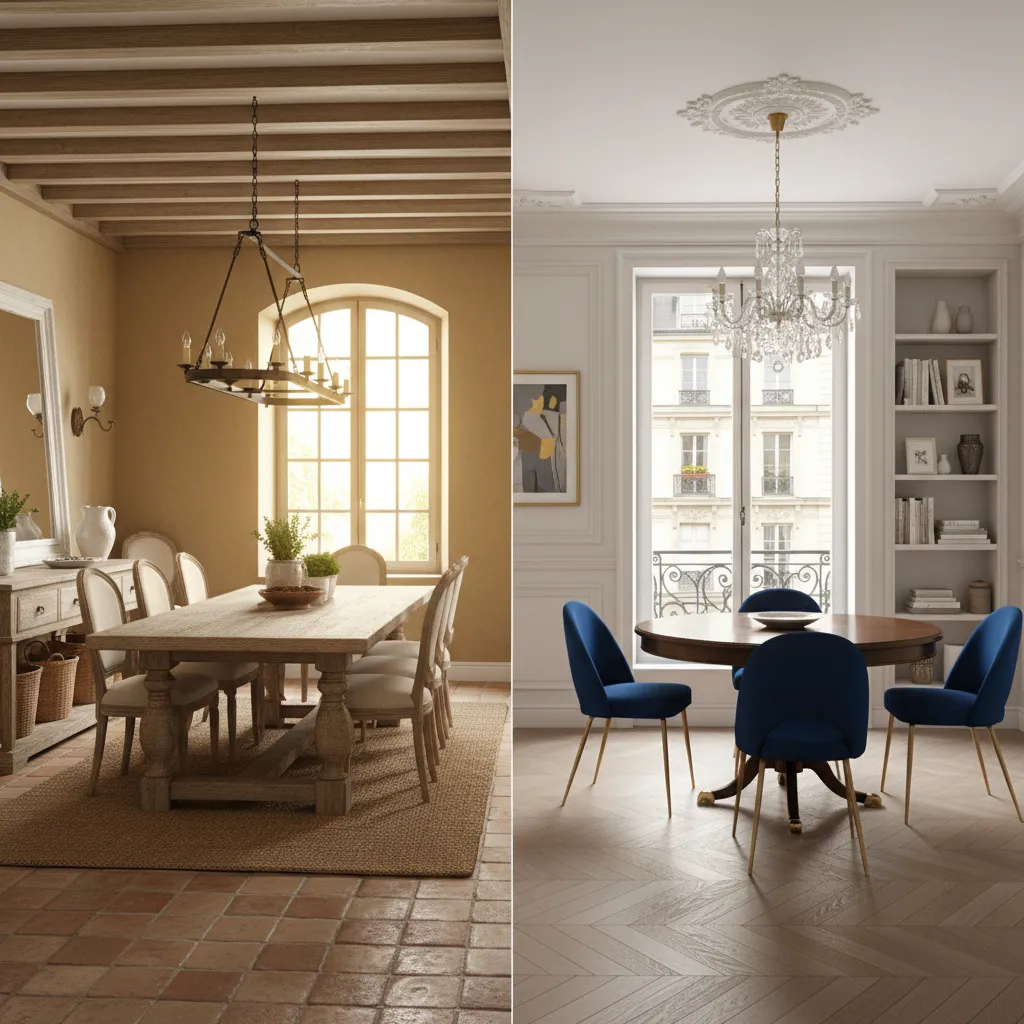 Layout Optimization for French Country and Parisian Dining Rooms