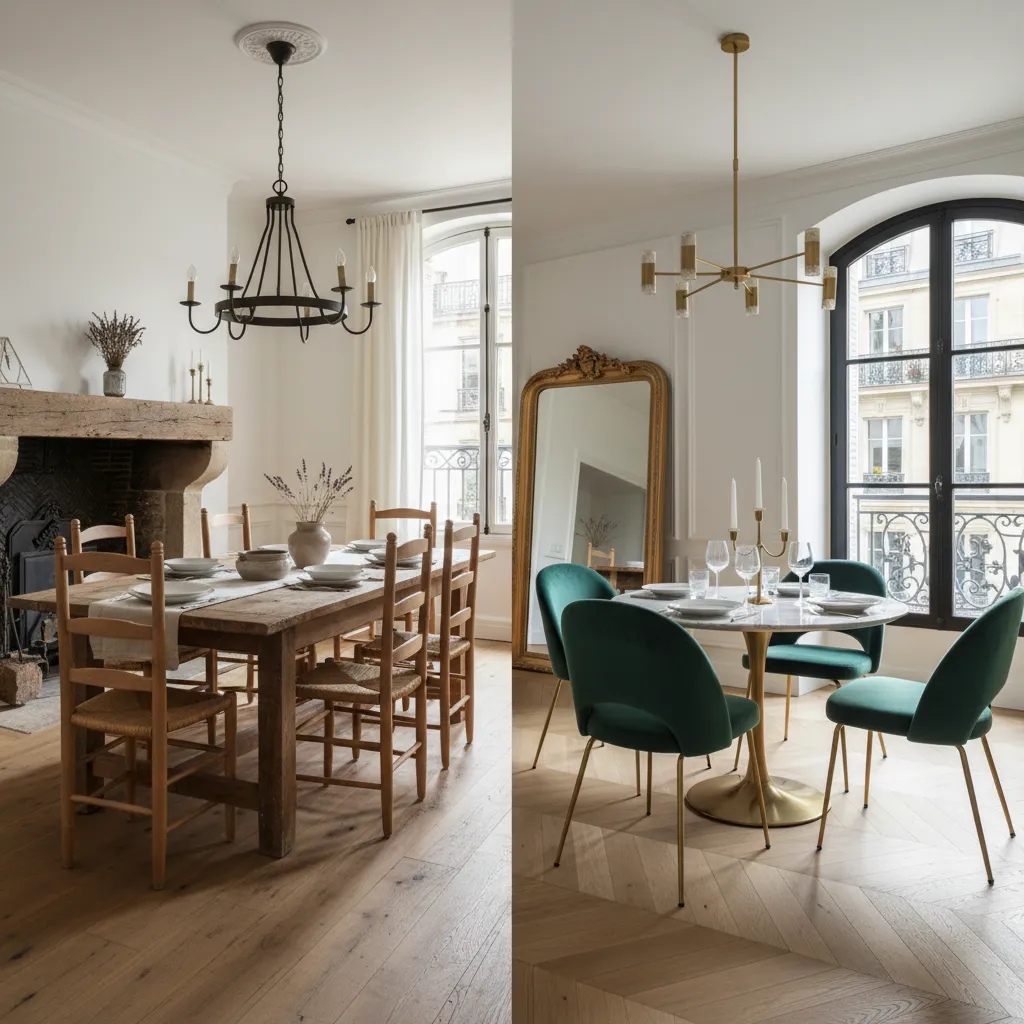 French Country vs Parisian Dining Room Furniture: Key Differences in Form and Materials