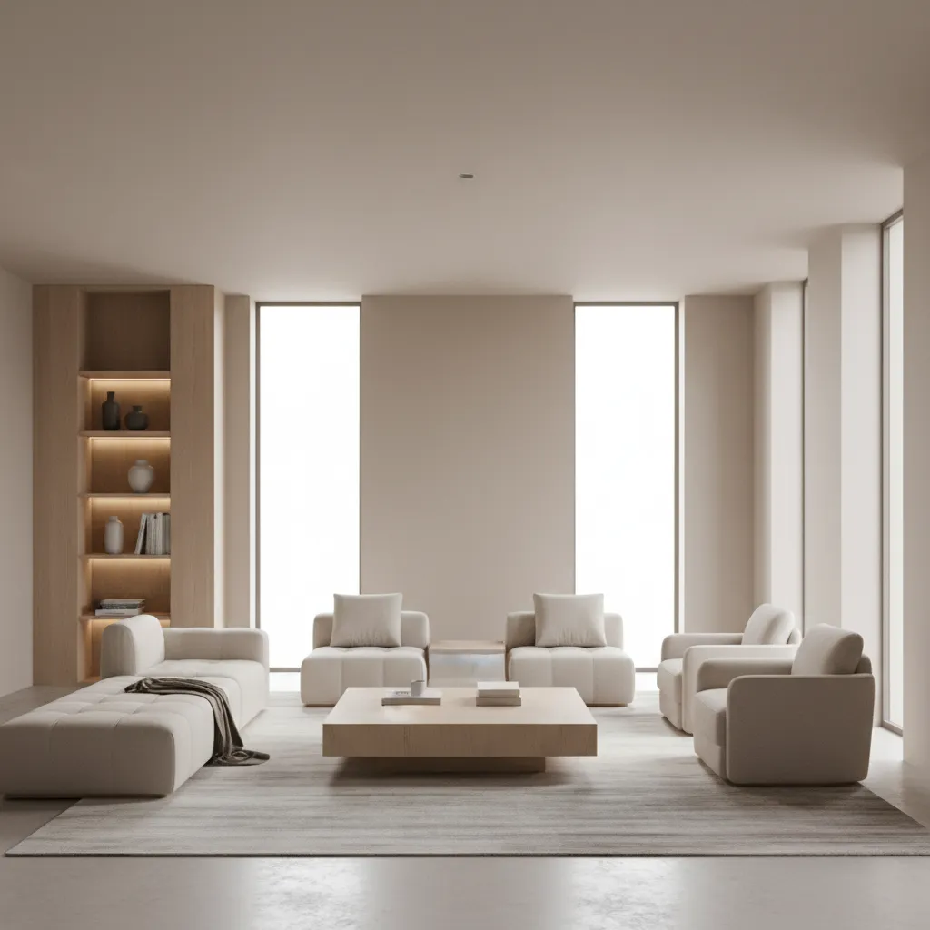 Bright modern living room with freshly painted walls and clean finish
