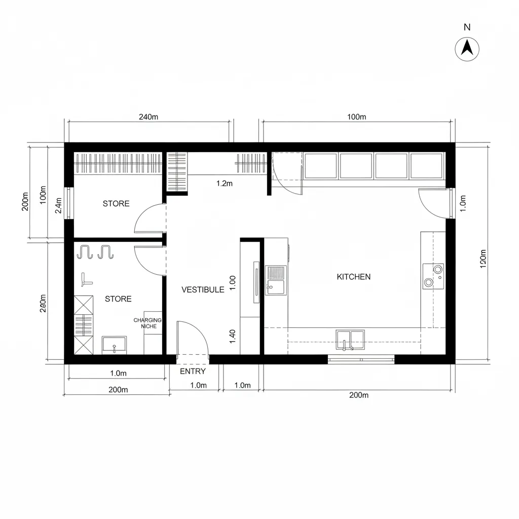 Front-Flex Entry with Pocket Store Room