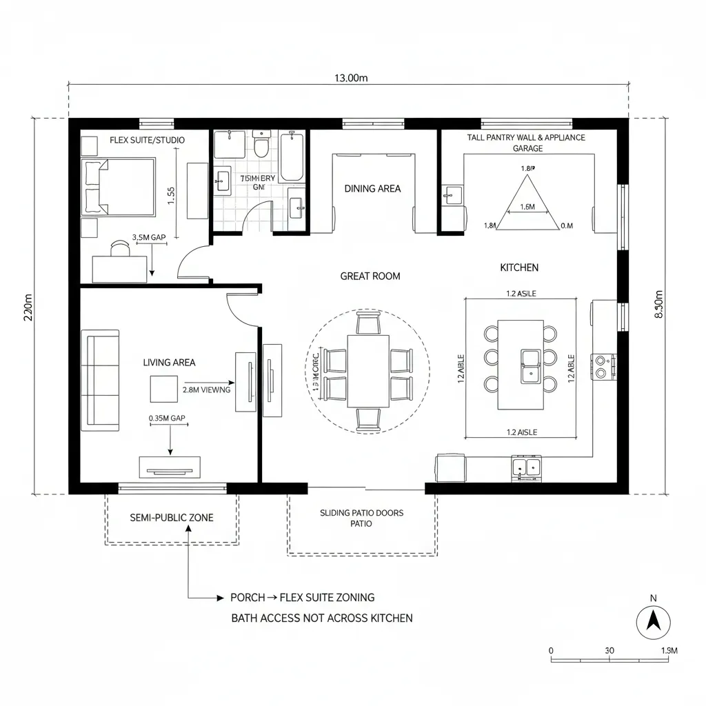 Front Flex Suite + Rear Great Room