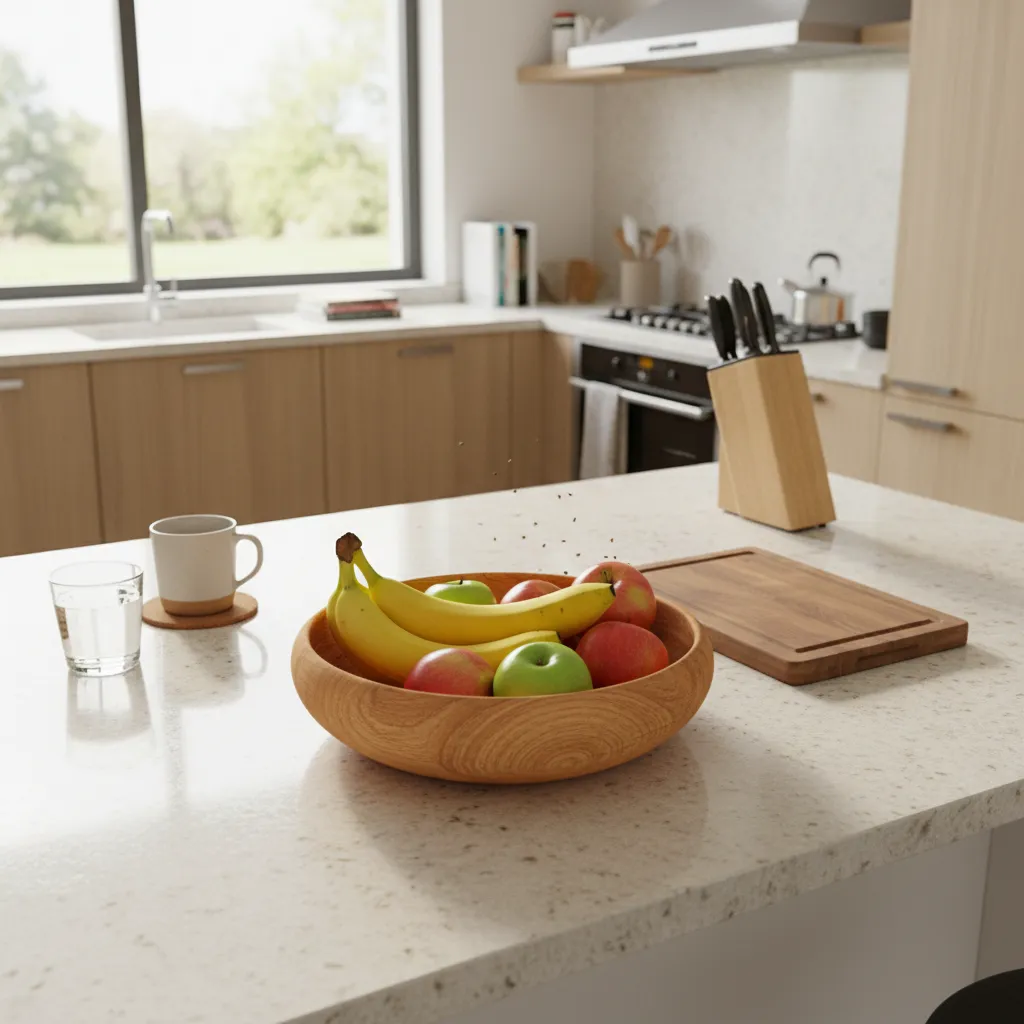 fruit bowl on kitchen counter attracting fruit flies