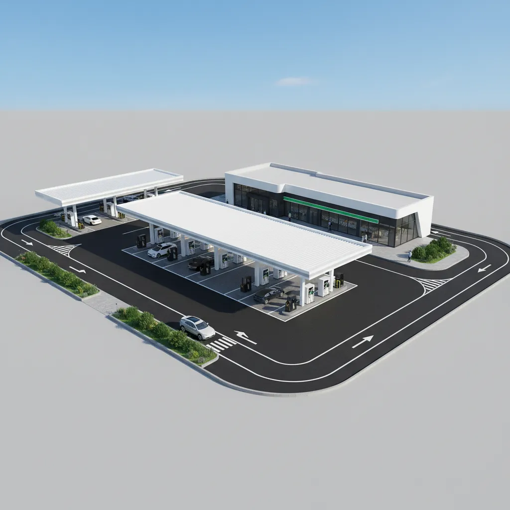 Floor Plan Fuel Station Design Layout