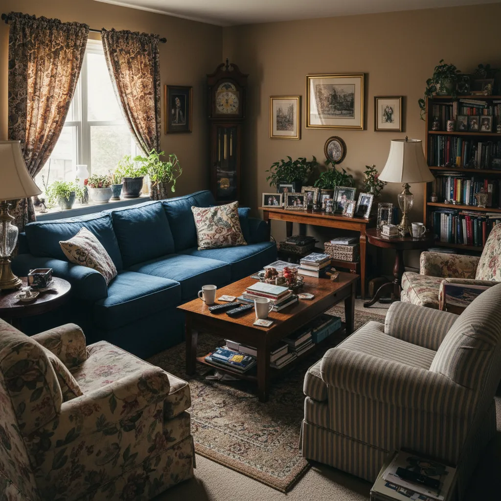 Ejemplo de mala distribución de muebles en una sala pequeña