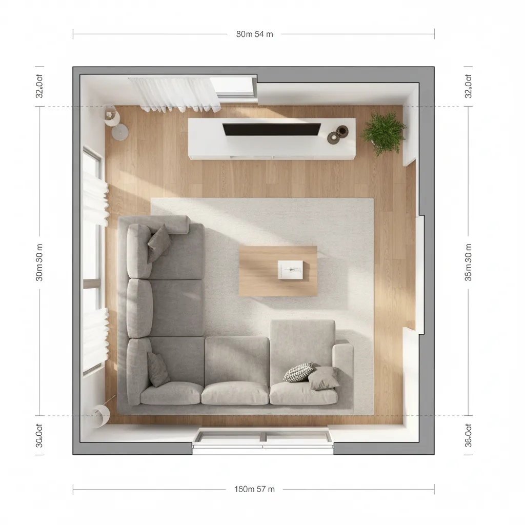 Testing furniture placement in a digital floor plan layout