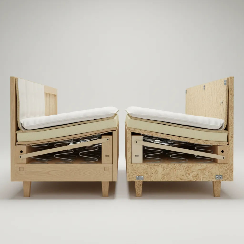 comparison of furniture frame materials wood vs particleboard